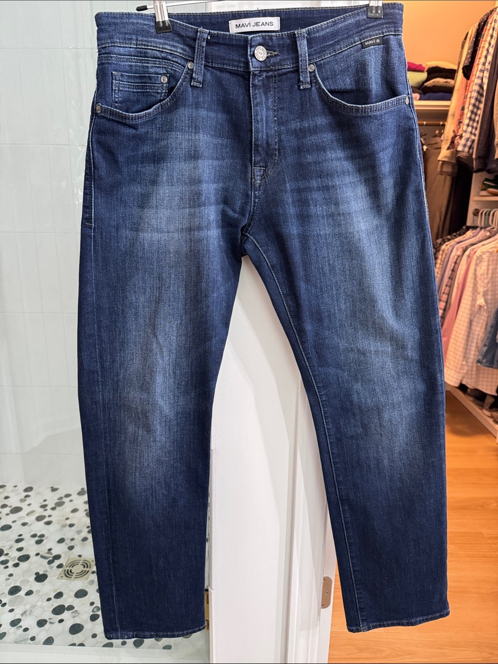 Mavi Men’s Slim Straight Jeans in Dark Blue Wash 31x30 “Zach straight leg”